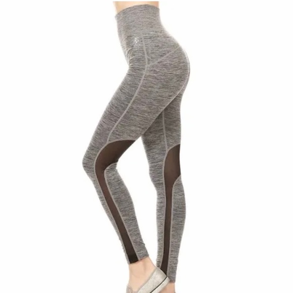NWT Heather Grey OtoS Active Mesh Cutout Leggings Size L/XL - Picture 1 of 9